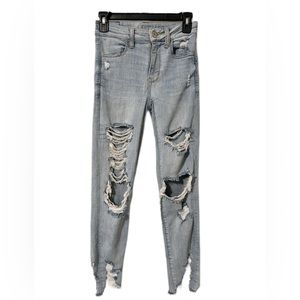 American Eagle Sz 0 Regular Distressed Next Level Stretch Jeans